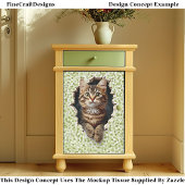 Uit het gat steken, Tabby Cat Kitten CN6 Decoupage Tissuepapier