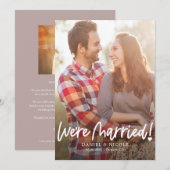 Uit het hart bewerkbare kleur bruiloft aankondigin bedankkaart (Voorkant / Achterkant)