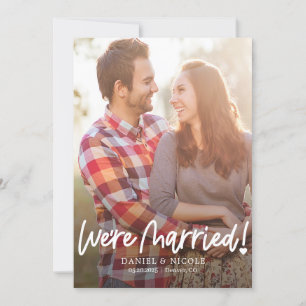 Uit het hart bewerkbare kleur bruiloft aankondigin bedankkaart