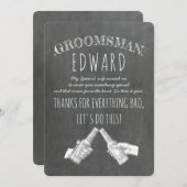 Uit het voorstel van de Heart - Funny Groomsman Kaart (Voorkant / Achterkant)