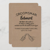 Uit het voorstel van de Heart - Funny Groomsman Kaart (Voorkant / Achterkant)