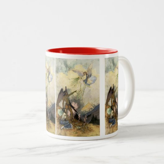 Uit, ijskoude spirits, vliegen tweekleurige koffiemok (Voorkant rechts)