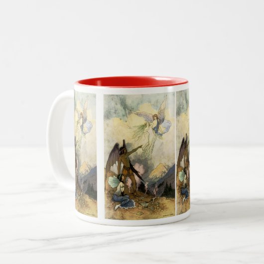 Uit, ijskoude spirits, vliegen tweekleurige koffiemok (Voorkant links)