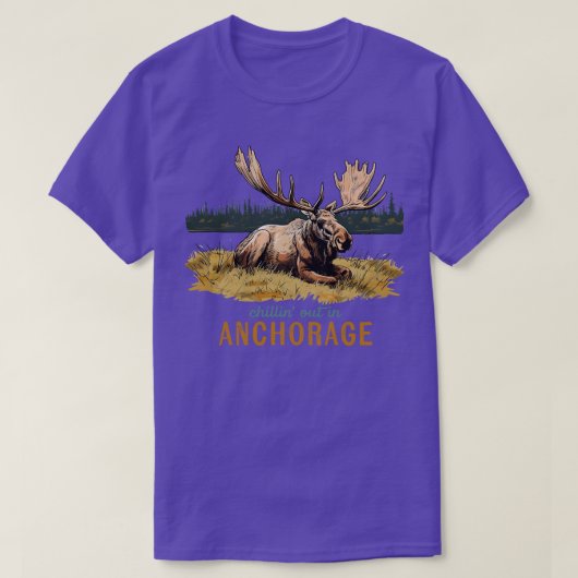 Uit in Anchorage Alaska Moose Art Souvenir TShirt (Design voorkant)