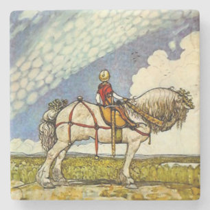 “Uit in de wijde wereld” door John Bauer Stenen Onderzetter