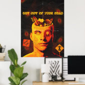 Uit je hoofd - Surreal Pop Art Poster (Thuiskantoor)