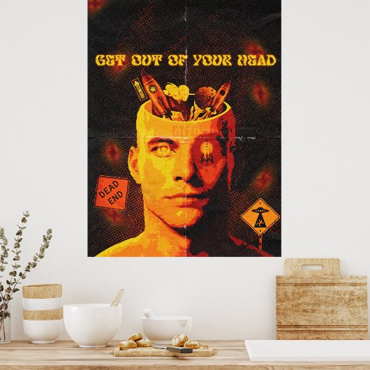 Uit je hoofd - Surreal Pop Art Poster (Keuken)