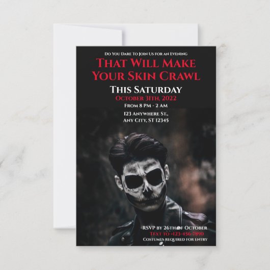 Uit je Scream Halloween Party Uitnodiging (Voorkant)