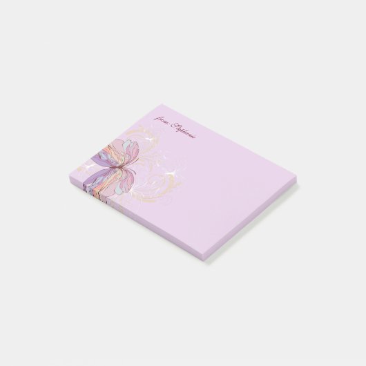 UIT JOUW NAAM | Abstracte vlinder Post-it® Notes (Schuin)