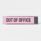 Uit Kantoor roze Bureau Naambordje (Voorkant)