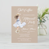 Uit Kantoor Vrouwen Pensioen Partij Waterverf Kaart (Staand voorkant)