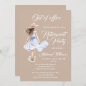 Uit Kantoor Vrouwen Pensioen Partij Waterverf Kaart (Voorkant / Achterkant)