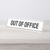 Uit Kantoor wit Bureau Naambordje (Voorkant)