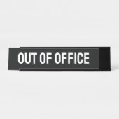 Uit Kantoor Zwart Bureau Naambordje (Voorkant)