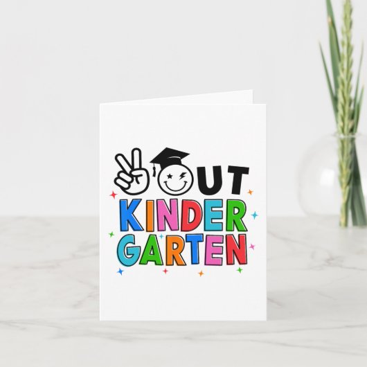 Uit kleuterschool Afstuderen Laatste dag van schoo Kaart (Voorkant)
