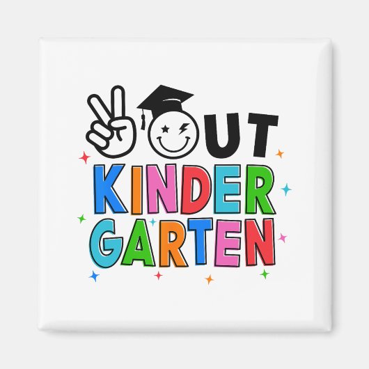 Uit kleuterschool Afstuderen Laatste dag van schoo Magneet (Voorkant)