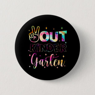 Uit kleuterschool das dye laatste dag van school l ronde button 5,7 cm