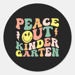 Uit kleuterschool Groovy Afstuderen Laatste dag va Ronde Sticker