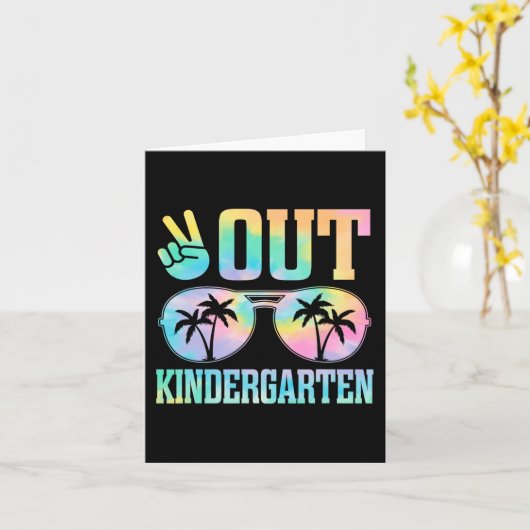 Uit kleuterschool Laatste dag van school Afstudere Kaart (Gele Bloem)