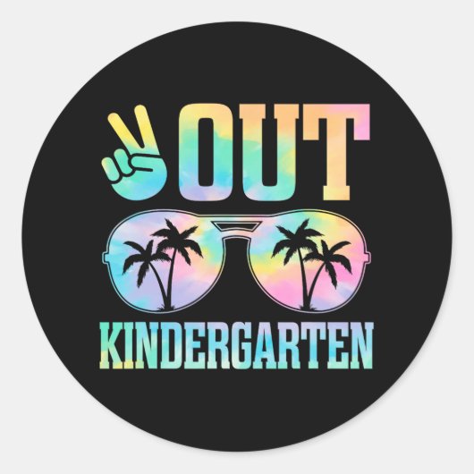Uit kleuterschool Laatste dag van school Afstudere Ronde Sticker (Voorkant)