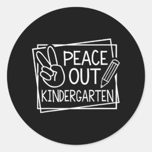 Uit kleuterschool Laatste dag van school Zomer Bre Ronde Sticker