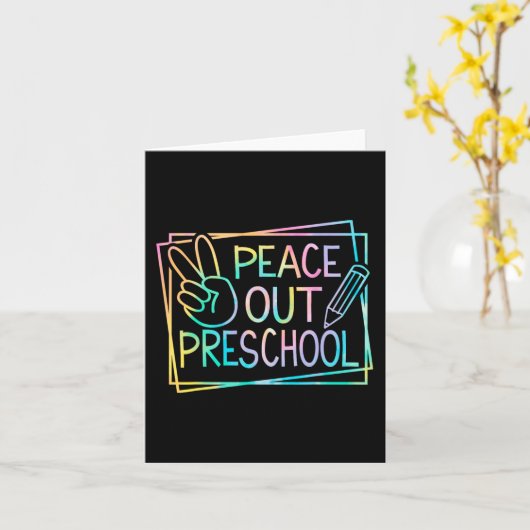 Uit kleuterschool Laatste dag van school Zomervaka Kaart (Gele Bloem)