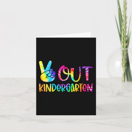 Uit kleuterschool Tie Dye Afstuderen Laatste dag v Kaart (Voorkant)