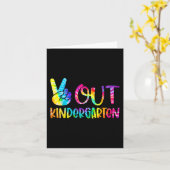 Uit kleuterschool Tie Dye Afstuderen Laatste dag v Kaart (Gele Bloem)