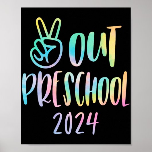 Uit kleuterschool Tie Dye Afstuderen Laatste dag v Poster (Voorkant)