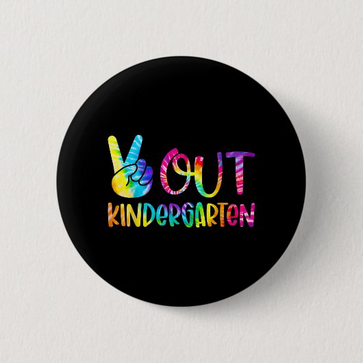 Uit kleuterschool Tie Dye Afstuderen Laatste dag v Ronde Button 5,7 Cm (Voorkant)