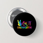 Uit kleuterschool Tie Dye Afstuderen Laatste dag v Ronde Button 5,7 Cm (Voorkant /achterkant)