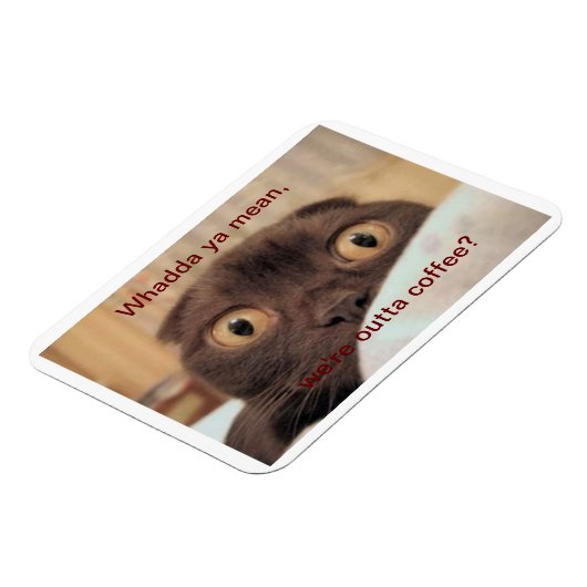 Uit koffie, grappig magneet (Linkerzijde)