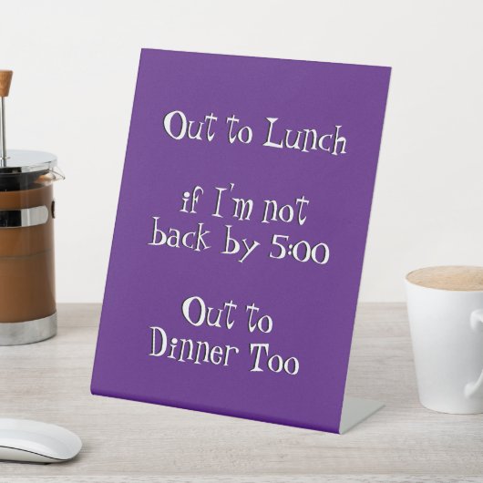 Uit Lunch Funny Humoureuze Kantoor Joke Reclamebord Met Voetstuk (Insitu)