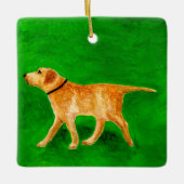 Uit met de hond wandelen keramisch ornament (Voorkant)