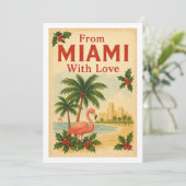 uit Miami met liefde voor kerst Feestdagenkaart (Staand voorkant)