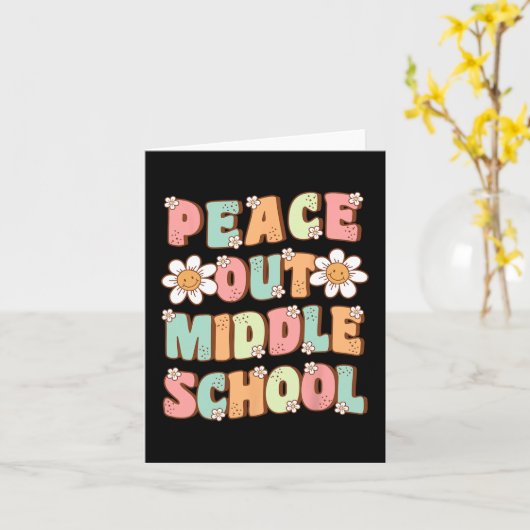 Uit middelbare school Afstuderen Groovy Laatste da Kaart (Gele Bloem)