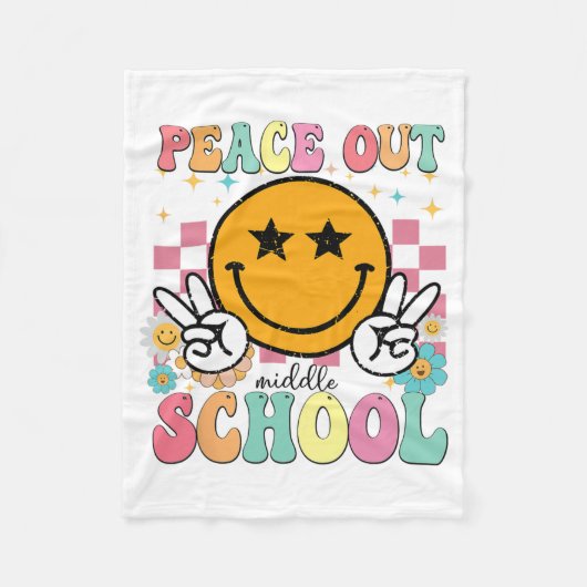 Uit Middelbare School Groovy Afstuderen Laatste da Fleece Deken (Voorkant)