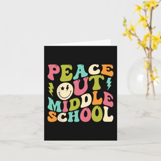 Uit Middelbare School Groovy Afstuderen Laatste da Kaart (Gele Bloem)