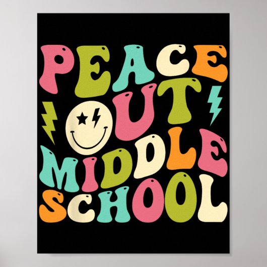 Uit Middelbare School Groovy Afstuderen Laatste da Poster (Voorkant)