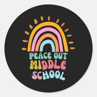 Uit Middelbare School Groovy Afstuderen Laatste da Ronde Sticker