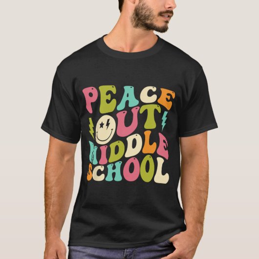 Uit Middelbare School Groovy Afstuderen Laatste da T-shirt (Voorkant)