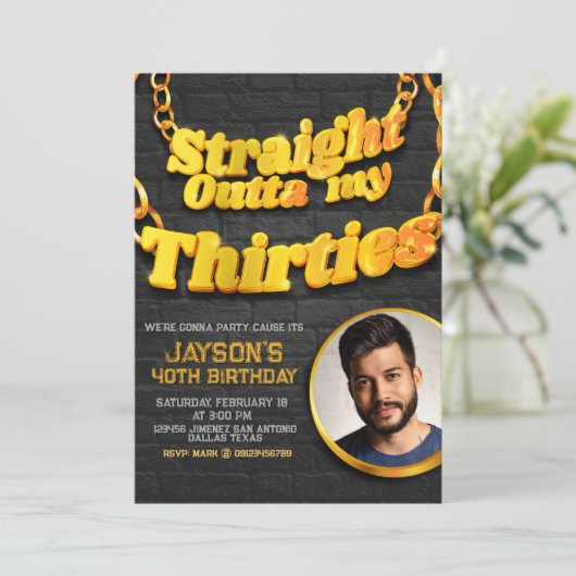 Uit mijn dertiger jaren uitnodiging (Staand voorkant)