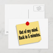 Uit mijn gedachten terug in 5 minuten briefkaart (Voorkant / Achterkant)