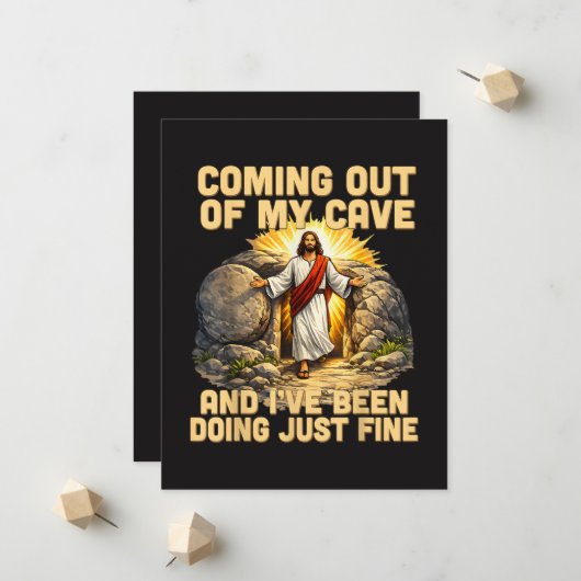 Uit mijn grot komen De opstanding van Jezus Aankondiging (Voorkant / Achterkant in situ)