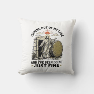 Uit mijn grot komend Christelijk Opstandingsshirt Kussen