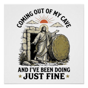 Uit mijn grot komend Christelijk Opstandingsshirt Perfect Poster