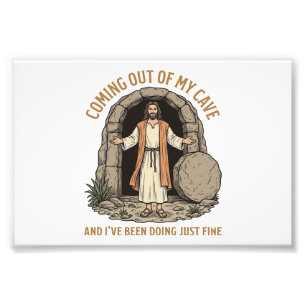 Uit mijn grot komend Funny Christelijk Vintage T-s Foto Afdruk