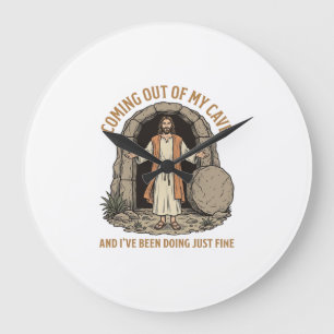 Uit mijn grot komend Funny Christelijk Vintage T-s Grote Klok