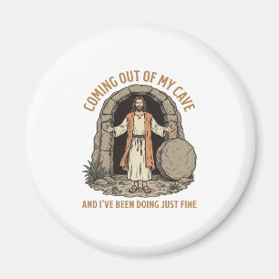 Uit mijn grot komend Funny Christelijk Vintage T-s Magneet