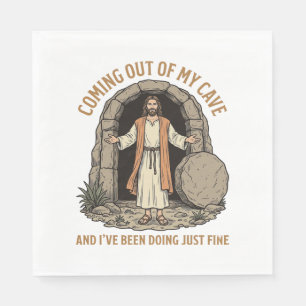 Uit mijn grot komend Funny Christelijk Vintage T-s Servet